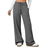 ATHMILE Womens Wide Leg Sweatpants Baggy Drawstring Sweat Pants | High Waisted Straight Leg Casual Fashion Fall Workout Gym Joggers