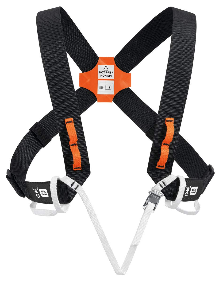 PETZL, Explo, Positioning Braces For Croll, Black/Orange, One Size, Unisex-Adult