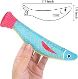Aibuddy Catnip Toy 4 Pack Fish Chew Toys Bell Inside 7.7" L view 5