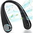 NinetinGel Portable Neck Fan, bladeless neck fan,for Indoor Outdoor Travelling,USB Rechargeable Personal Fan, Rechargeable, Headphone
