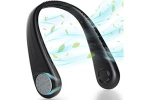 NinetinGel Portable Neck Fan, bladeless neck fan,for Indoor Outdoor Travelling,USB Rechargeable Personal Fan, Rechargeable, Headphone Design,3 Speeds Operated Adjustable,neck fans for keeping cool