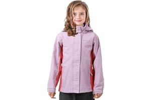 YINGJIELIDE Boys Girls Rain Jacket,Kids Lightweight Waterproof Hooded Raincoats Windbreakers,Outdoor Hiking Coat