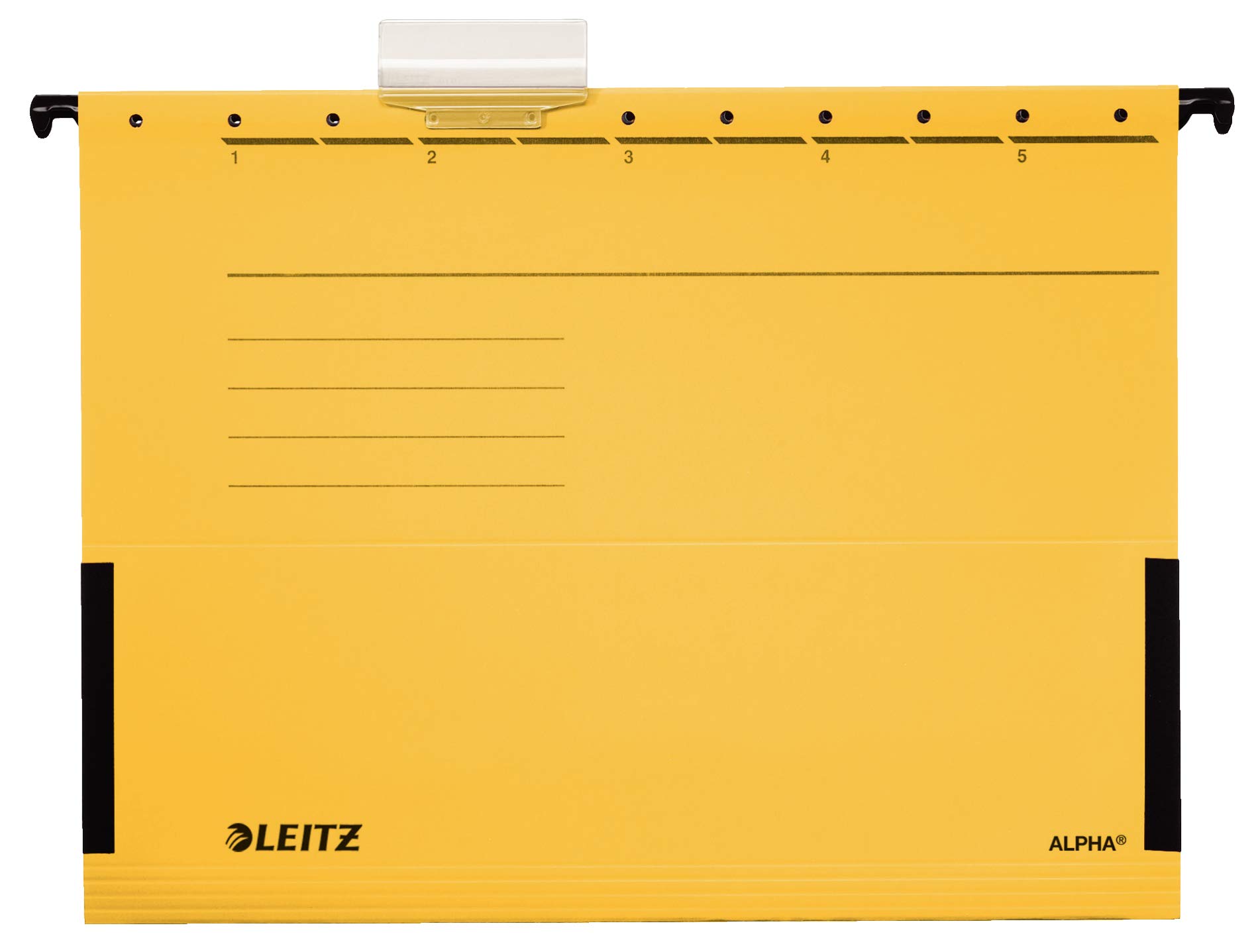 Leitz Alpha 19863015 Suspension Files with Side Hooks Pack of 5 Coloured Card Yellow