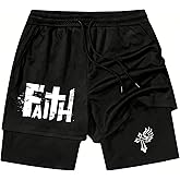 KOSEXMA I Can Do All Things Through Christ Who Strengthens Track Short I Can Do All Things Through Christ 2 in 1 Sport Shorts
