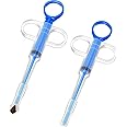2 Pieces Pet Pill Plunger Popper for Small Cats Dogs Pill Gun Dispenser Shooter Pet Piller Soft Tip Tablet Syringe Pusher Animal Medicine Feeder for Feeding Accessories (Blue)