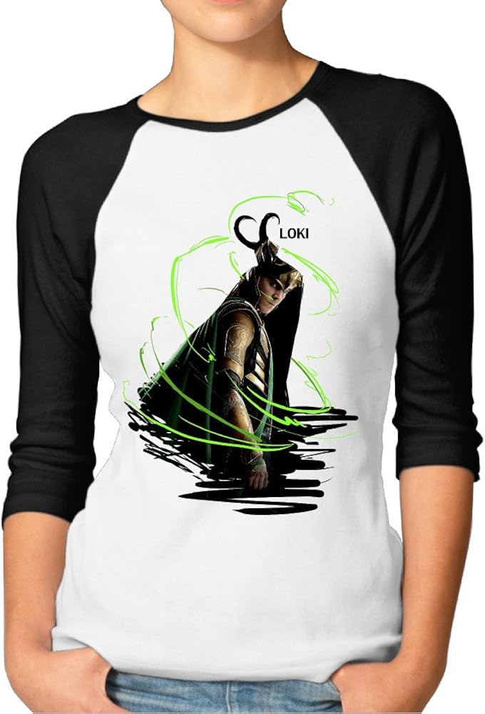 AOLM Women's Cute Loki Tom Hiddleston 3/4-Sleeve Raglan T Shirts