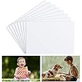 Hotop 8 Pieces Sublimation Aluminum Photo Sign Metal Blank Photo Board Sublimation Picture Panel Wall Art Aluminum Plate for Wedding DIY Printing Bedroom Living Room, White(4 x 6 Inch)