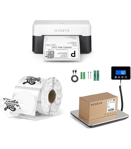 Amazon.com: MUNBYN RW403B Bluetooth Thermal Label Printer+4