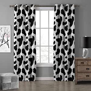 All of better Cow Print Room Darkening Blackout Curtains Cow Hide Black Spots Darkening Blackout