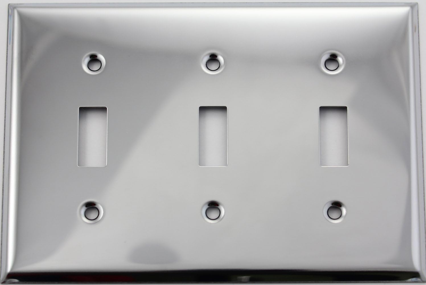 Polished Chrome Three Gang Toggle Switch Wall Plate