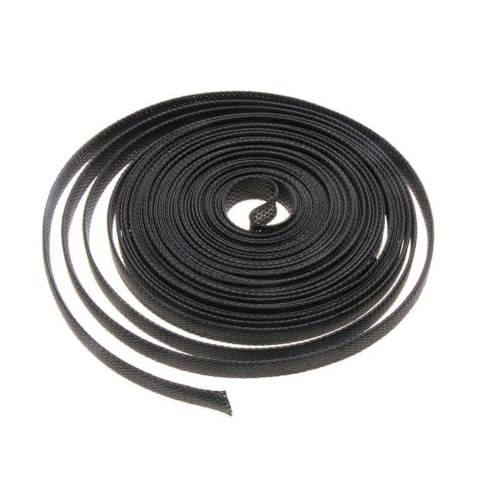 ETOPARS Expandable Braided Sleeving Wire Black Braided Sleeving Cable Tidy Sleeve Loom Tubing Cable Sleeve Flexible Insulated Protection 8mm Diameter Length 5 Meters