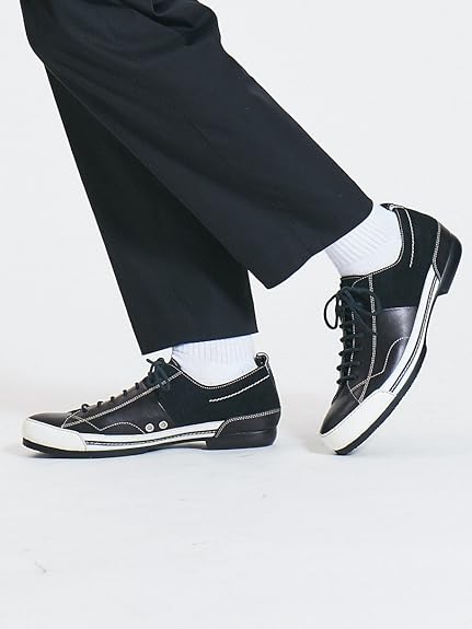 Amazon アルフレッド バニスター シューズ Web別注 切替レザースニーカー メンズ ブラック 39 24 5cm Alfredo Bannister アルフレッド バニスター スニーカー