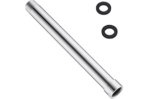Shower Arm Extender, BSTIIU 8 Inch Shower Head Extension Arm, Female to Male NPT 1/2 Inch Straight Shower Arm, Chrome