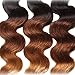 Beauty Forever Hair Peruvian Ombre Virgin Hair 18 20 22inch Body Wave Hair Weave 3pieces /Lot Bundles 100% Human Hair Extensions 95-100g/pc (1b#/4#/27#)