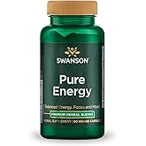 Swanson Pure Energy Adaptogenic Herbal Supplement, 60 Veg Caps | Adaptogenic Herbs for Energy, Focus, Metabolism and Stress Management, Clinically-Studied Ingredients with No Jitters
