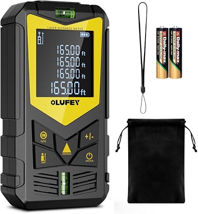 Olufey OL120A Laser Measure Distance Meter IP54 LCD Backlit Bubble Levels