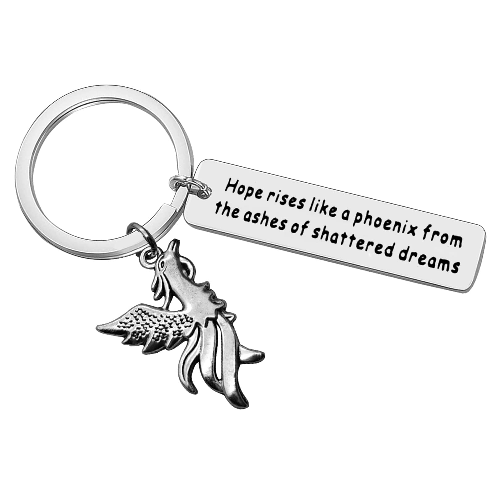 Phoenix Keyring Inspirational Phoenix Gift Encouragement Gift for Women Men Motivational Gift for Best Friends Sister Phoenix Lovers Gift Inspirational Gift Keychain Birthday Christmas Graduation Gift