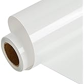 FUNKAKA Heat Transfer Vinyl Rolls, 12" x 9ft White Iron on Vinyl for Shirt | Glossy HTV Vinyl for All Cutter Machines - Easy to Cut &amp; Weed for Heat Vinyl Design