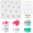 Spinner Fidget Anxiety Ring Molds Silicone for Epoxy Resin Butterfly Daisy Starfish Shell Flower Cat Paw Ring Molds with 5 Bearings DIY Crafts Jewelry Making