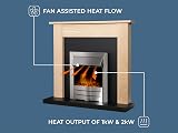 Adam Southwold Oak Black Fireplace Suite Colorado Brushed Steel Electric Fire view 4