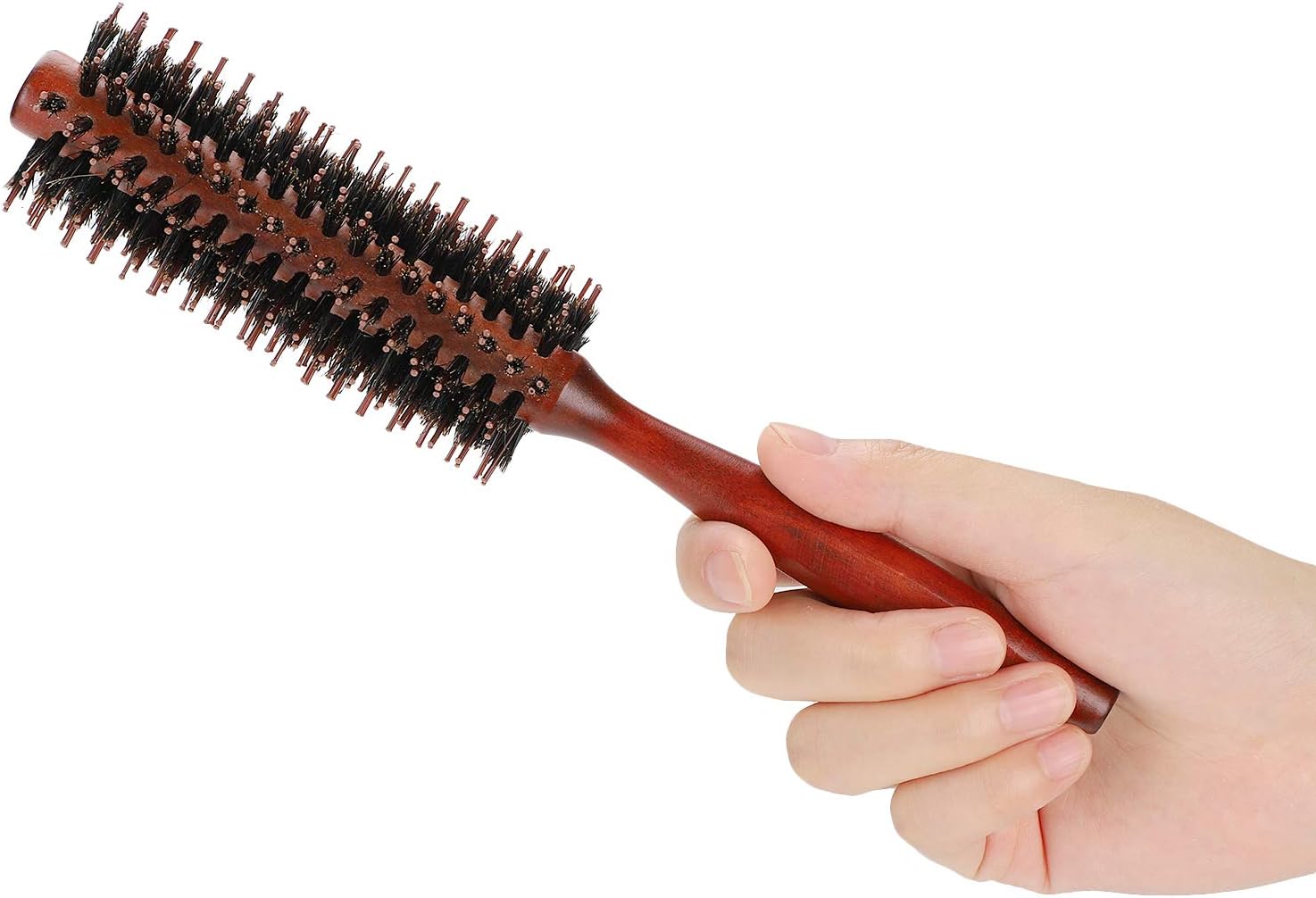 Wooden Round Hair Brush Boar Bristle Hairbrush 10 Rows Curling Comb Anti Static For Blowing Drying Hairs Detangling Styling Short Long Hairs Healthy Hairs Care - Image 5