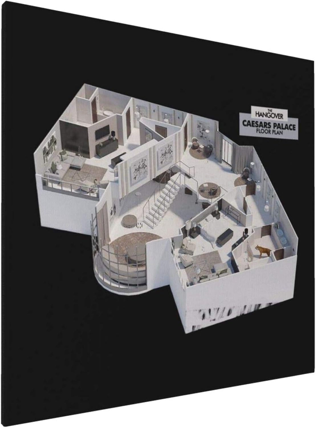 1007 Canvas Prints Wall Art Paintings(20x20in) The Hangover Hotel Floor Plan Pictures Home Office Decor Framed Posters & Prints