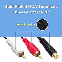 VCELINK RCA Splitter 1 Female to 2 Male