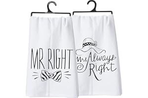 Primitives by Kathy LOL Made You Smile Double-Sided Dish Towel, 28" x 28", Mr./Mrs.