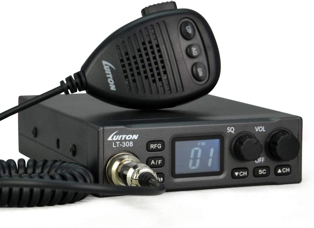 LUITON CB Radio LT-308 Compact Design with External Speaker Jack, Large Easy to Read LCD Display (Black): Car Electronics