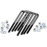 U Bolts 3 Inch 12.5" Extra Long Square U-Bolts - 2.5" Wide, 9/16" Thread With Hardware Kit 12.5 Inch U-bolts