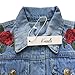 Baby Girl's Denim Jacket With Rose Flower Embroidery Kids Toddler Ripped Denim Coat For Girl