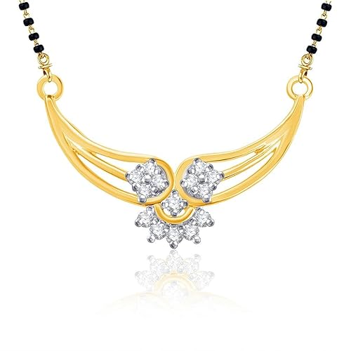 VK Jewels Fine Design Gold and Rhodium Plated Alloy Mangalsutra for Women made with Cubic Zirconia - MP1131G [VKMP1131G]