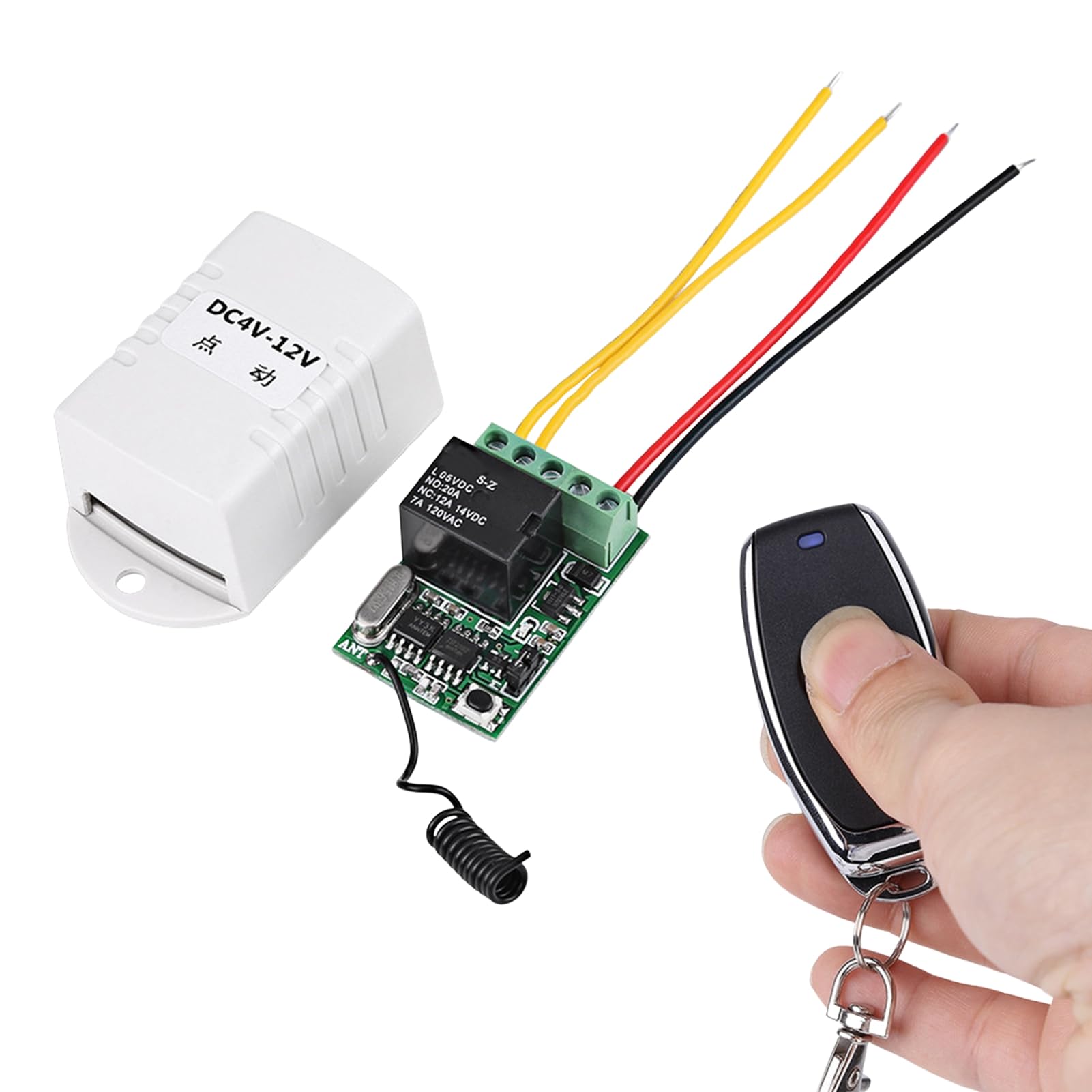 DEWIN Wireless Relay 12V - 12V Wireless Remote Switch DC 4V 5V 6V 7.4V 9V 12V Wireless Relay Remote Control One Key Switch Receiver Transmitter