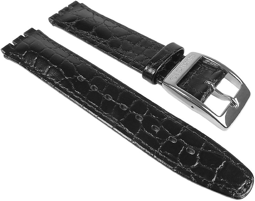 Swatch AYAS100-Band - Correa de Cuero, Color Negro: Amazon.es ...