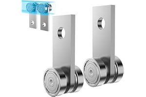 EASGIU 2 Wheel Trolley Assembly Rollers for 1-5/8" Wide Strut Channel - Garage Pulley System Hoist System (Silver-2 Pack)