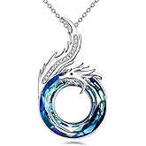 Dragon Necklace 925 Sterling Silver Dragon Pendant Necklace Animal Jewelry Gifts for Women Men