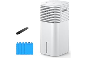 FLOWBREEZE 24" Windowless Portable Air Conditioner, 15H Timer & 120°Oscillation, 3-IN-1 Portable AC Unit with Remote, 2-Gal Tank, 3 Modes & 3 Speeds, Ultra-Quiet Ventless Swamp Cooler for Room Home Office, White
