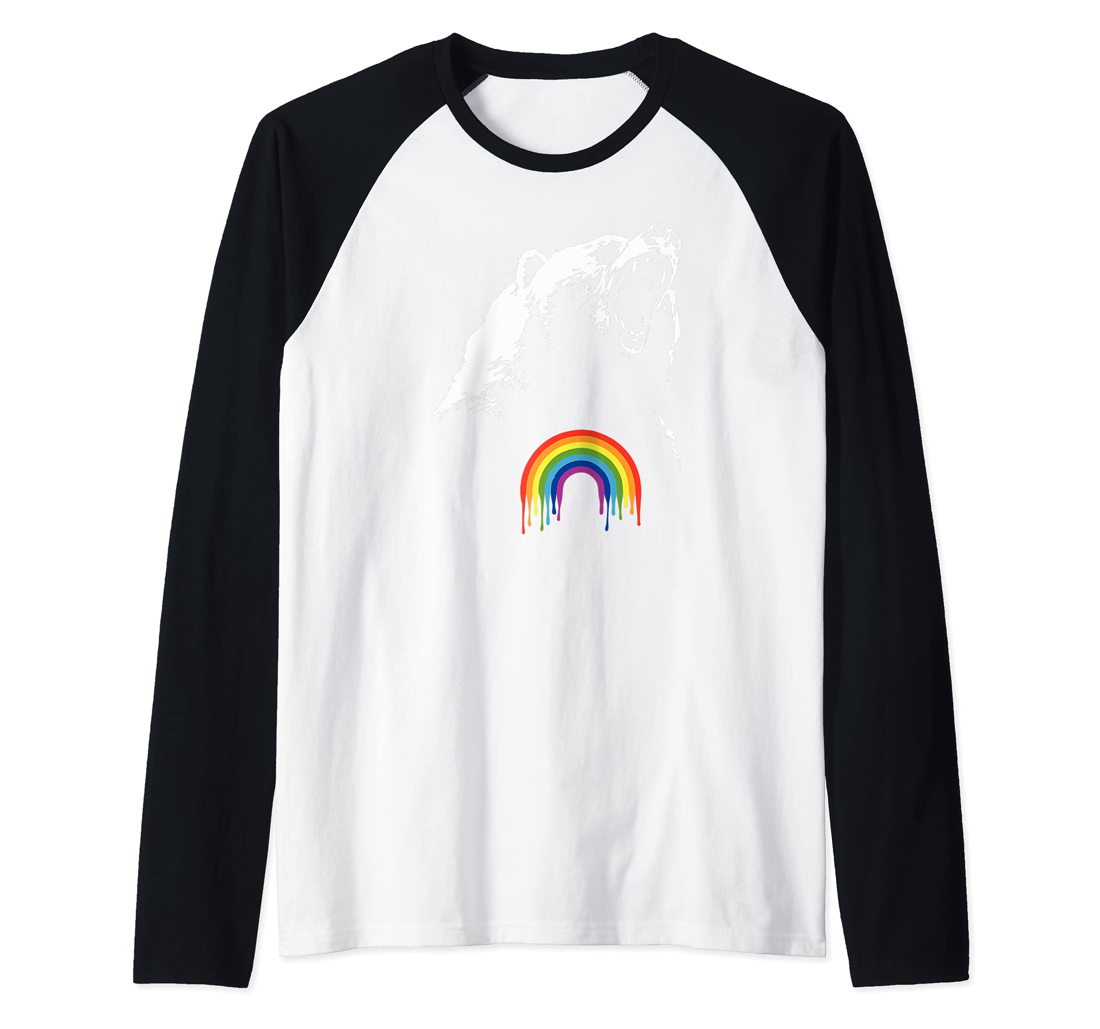 Gay Pride Bear Pride Care Rainbow Raglan Baseball Tee