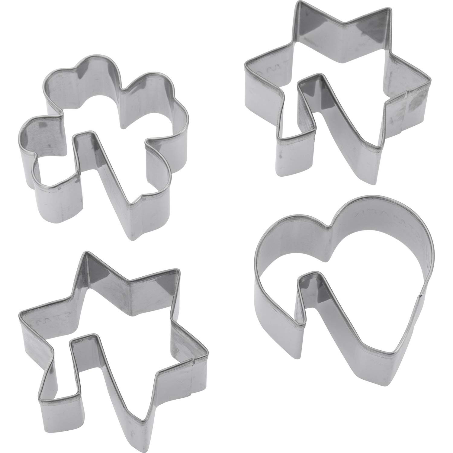 Westmark Cookie Cutters, Set Of 4, Various Shapes, Stainless Steel, Christmas Theme, Silver, 31962260
