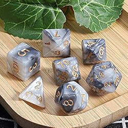 CiaraQ DND Polyhedral Dice Set with a Black Dice