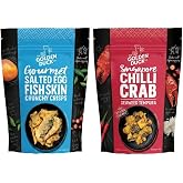 The Golden Duck Gourmet Salted Egg Fish Skin and Singapore Chili Crab Seaweed Tempura (Pack of 2)