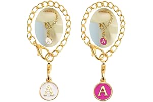 YEINLAN 2 Pcs Initial A-Z Letter Charms Accessories For Stanley Cup, Name Id Letter Handle Charm For Stanley 30&40 Oz Tumbler,Water Cup Handle Identification Letter Charm