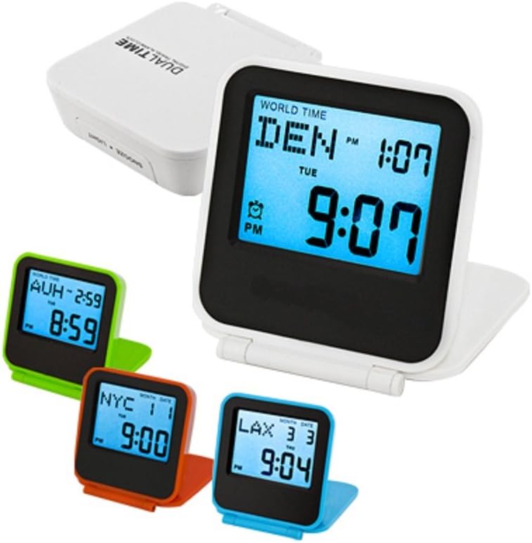 Kito Design Folding Compact Dual Time Digital Travel Alarm Clock Green Home & Kitchen