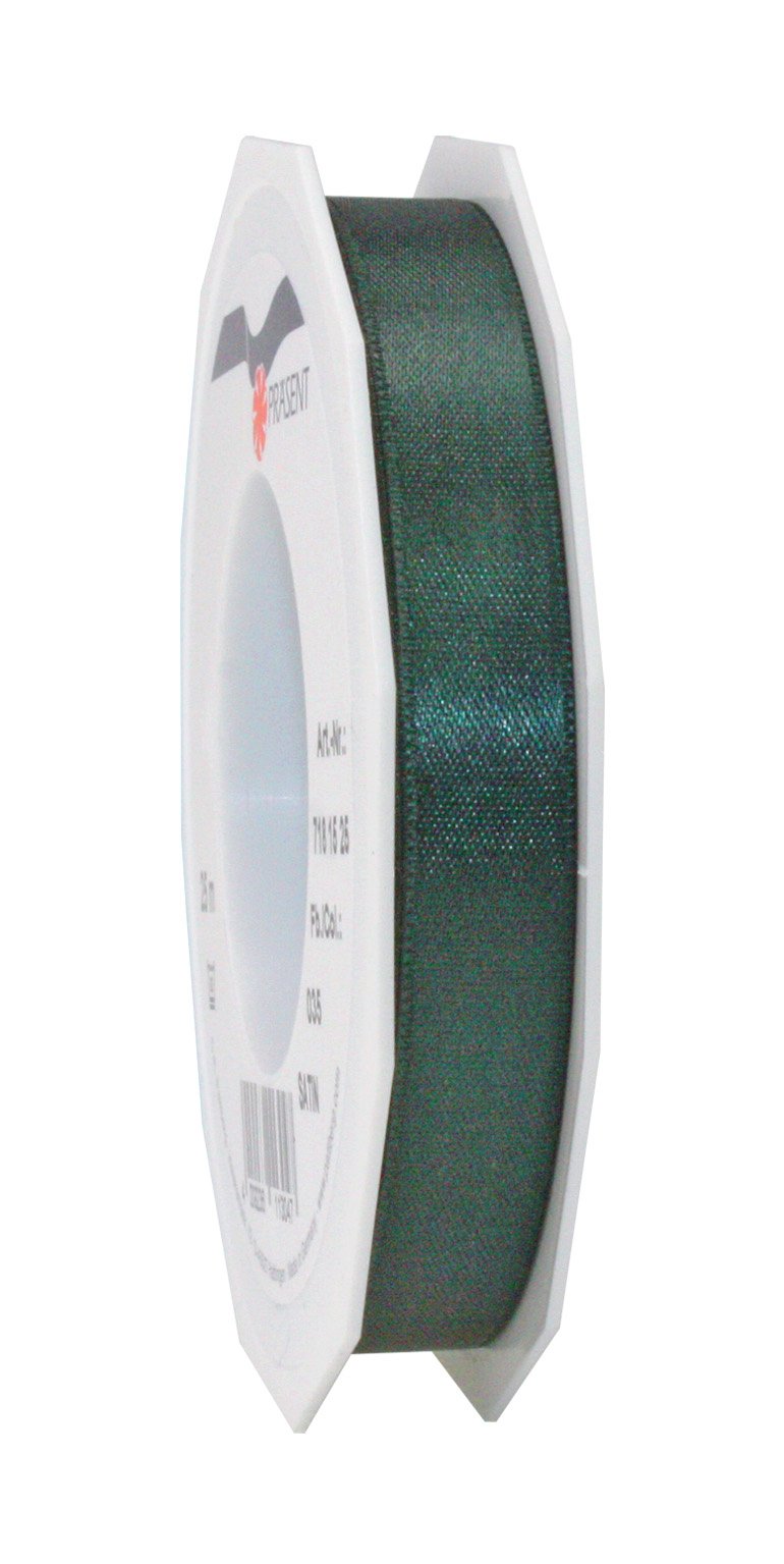 PRÄSENT C.E. Pattberg SATIN pine green gift ribbon, 27 yards for Wrapping Gifts, 0.59 inches width, Ribbon for Decorating & Crafting, Decorative Ribbon for Gifts, for every occasion
