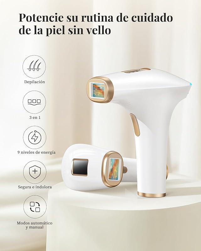 Depiladora Láser IPL Sin Dolor para Rostro, Bikini y Cuerpo, IFE03
