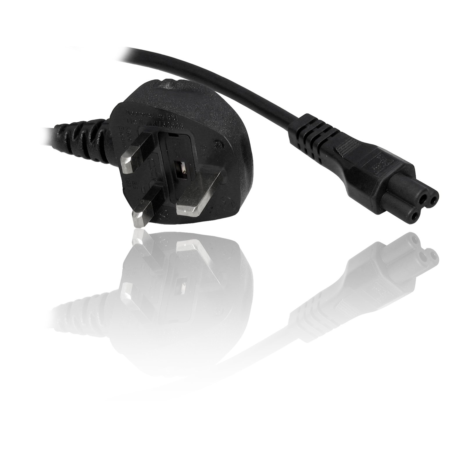 CDL Micro RB-290 1.8m 6 Feet C5 Clover to UK Mains Cable Lead Wire - BLACK