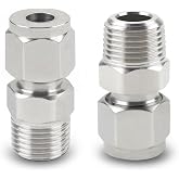 Yoebor Stainless Steel Compression Adapter 1/2" Tube OD x 1/2" NPT Male | 2pc