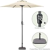 Christow Garden Parasol Umbrella Polyester Canopy Steel Sunshade with Crank view 6
