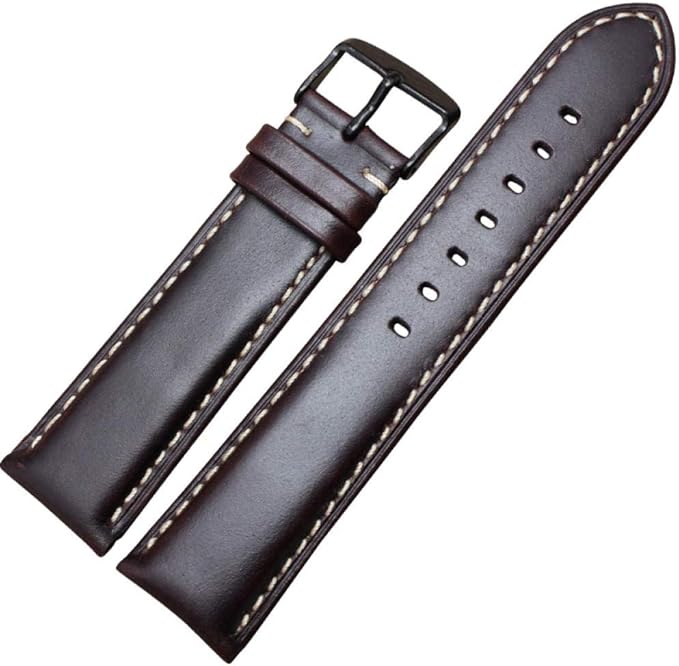 Leather Watchbands 18 19 20 21 22 24mm Black Dark Brown Wrist Watch