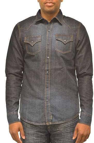 dark indigo denim shirt